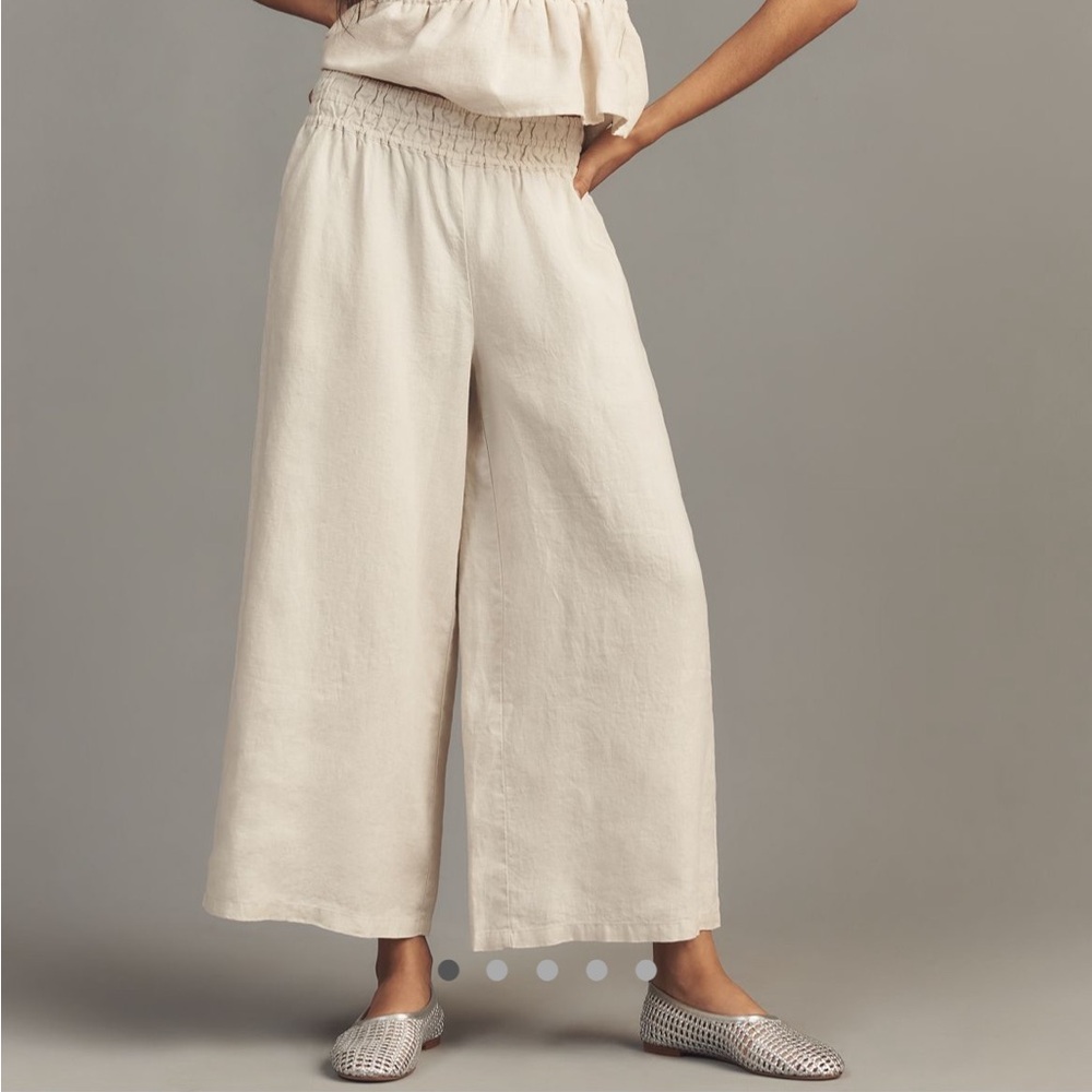 Anthropologie Somerset Linen Pull On Pants - Small Petite